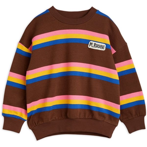 Mini Rodini Stripe Collegegenser Brown Discount