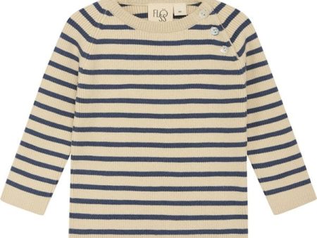 Flöss Flye Strikk Bluse Navy Midnight Warm Cotton Cheap