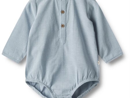 Wheat Blue Waves Romper Skjorte Victor Sale