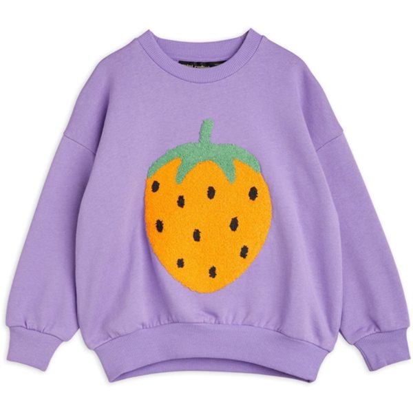 Mini Rodini Strawberries Emb Collegegenser Purple Hot on Sale