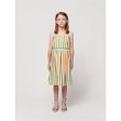 Bobo Choses Vertical Stripes Woven Kjole Knee Lenght Offwhite For Cheap