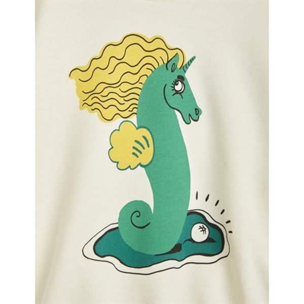 Mini Rodini Unicorn Seahorse Collegegenser Offwhite on Sale