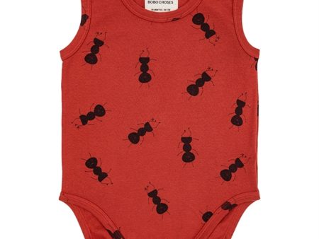 Bobo Choses Baby Ant All Over Body Sleeveless Burgundy Red Hot on Sale