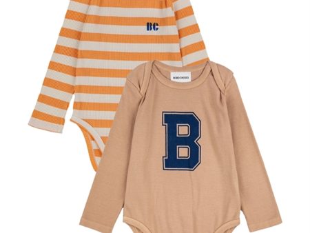 Bobo Choses Curry Yellow Stripes Body 2-pakning on Sale