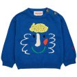 Bobo Choses Baby Happy Mask Jumper Round Neck Blue Cheap