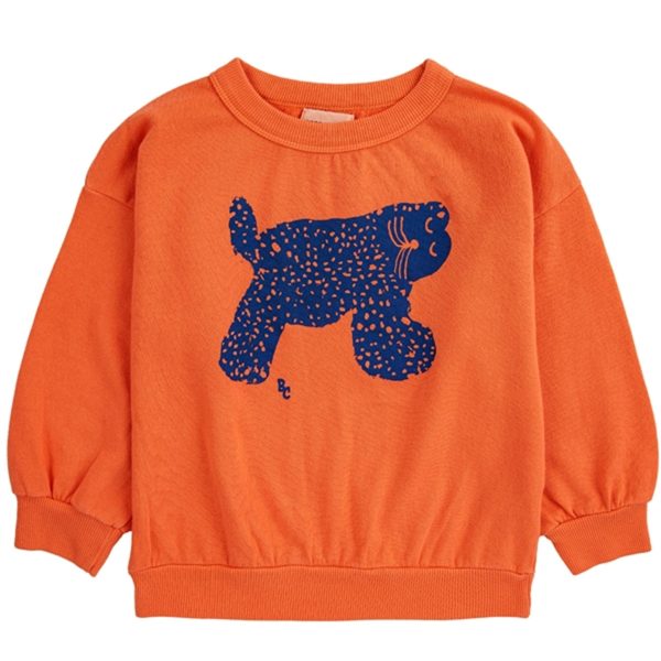 Bobo Choses Big Cat Collegegenser Round Neck Orange Online Hot Sale