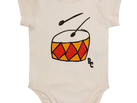 Bobo Choses Baby Play The Drum Body Short Sleeve Offwhite For Cheap