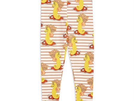 Mini Rodini Unicorn Seahorse AOP Leggings Red Online Sale