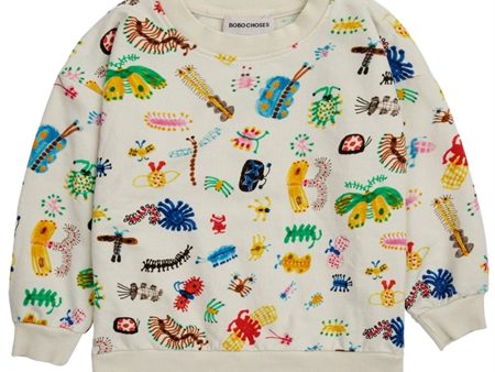 Bobo Choses Baby Funny Insects All Over Collegegenser Round Neck Offwhite Online now