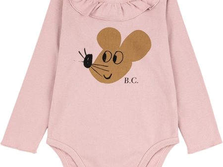 Bobo Choses Pink Mouse Ruffle Collar Body Cheap