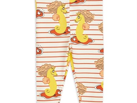 Mini Rodini Unicorn Seahorse AOP Baby Leggings Red Cheap